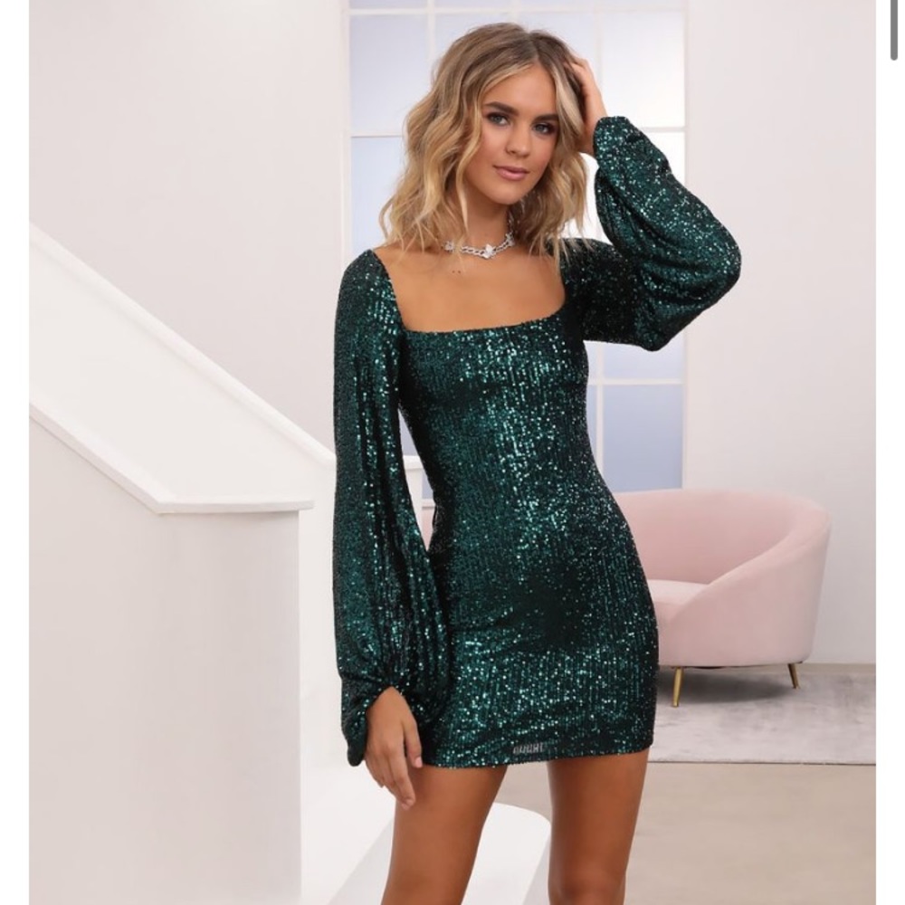 Lucy in sky green sequin hoco dress never worn